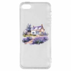 Чехол из раздела ShelganenOK акварельный домик с лавандой для Apple iPhone 5S - FATLINE Чехол из раздела ShelganenOK акварельный домик с лавандой для Apple iPhone 5S