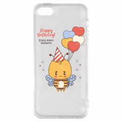 Чехол из раздела Авторские принты Happy birthday! Пчелка с воздушными шариками для Apple iPhone 5S - FATLINE Чехол из раздела Авторские принты Happy birthday! Пчелка с воздушными шариками для Apple iPhone 5S