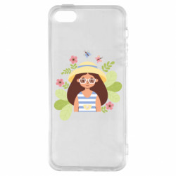 Чехол из раздела Авторские принты Летняя девушка в солнцезащитных очках и шляпе для Apple iPhone 5S - FATLINE Чехол из раздела Авторские принты Летняя девушка в солнцезащитных очках и шляпе для Apple iPhone 5S