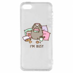 Чехол из раздела Кот Pusheen I'm Busy для Apple iPhone 5S - FATLINE Чехол из раздела Кот Pusheen I'm Busy для Apple iPhone 5S