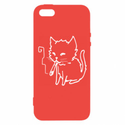 Чехол из раздела Прикольные рисунки Smoking cat для Apple iPhone 5S - FATLINE Чехол из раздела Прикольные рисунки Smoking cat для Apple iPhone 5S