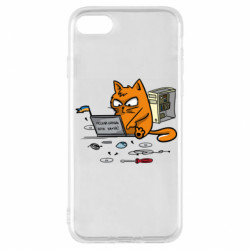 Чехол из раздела Авторские принты Кот - сисадмин для Apple iPhone 8 - FATLINE Чехол из раздела Авторские принты Кот - сисадмин для Apple iPhone 8