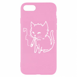 Чехол из раздела Прикольные рисунки Smoking cat для Apple iPhone 8 - FATLINE Чехол из раздела Прикольные рисунки Smoking cat для Apple iPhone 8