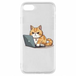 Чехол из раздела Программистам Злая кошка за макбуком для Apple iPhone SE 2020 - FATLINE Чехол из раздела Программистам Злая кошка за макбуком для Apple iPhone SE 2020