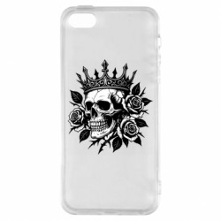 Чехол из раздела Авторские принты готичечский череп с розой на голове с короной для Apple iPhone SE - FATLINE Чехол из раздела Авторские принты готичечский череп с розой на голове с короной для Apple iPhone SE