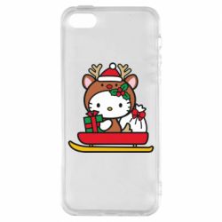 Чехол из раздела НОВЫЙ ГОД 2026 Китти на санках для Apple iPhone SE - FATLINE Чехол из раздела НОВЫЙ ГОД 2026 Китти на санках для Apple iPhone SE