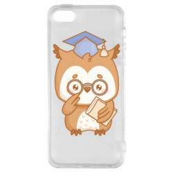 Чехол из раздела Авторские принты Сова выпускник в очках в с книгой для Apple iPhone SE - FATLINE Чехол из раздела Авторские принты Сова выпускник в очках в с книгой для Apple iPhone SE
