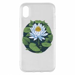 Чохол з розділу Квіти Біла водяна лілія для Apple iPhone X/Xs - FATLINE Чохол з розділу Квіти Біла водяна лілія для Apple iPhone X/Xs