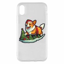 Чехол из раздела Авторские принты Рождество. Счастливый корги для Apple iPhone X/Xs - FATLINE Чехол из раздела Авторские принты Рождество. Счастливый корги для Apple iPhone X/Xs