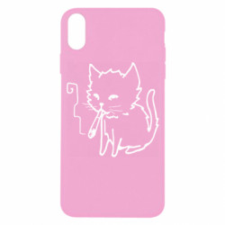 Чехол из раздела Прикольные рисунки Smoking cat для Apple iPhone X/Xs - FATLINE Чехол из раздела Прикольные рисунки Smoking cat для Apple iPhone X/Xs