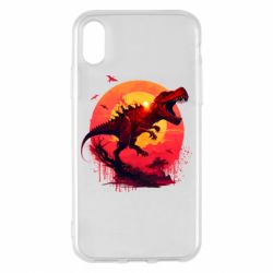Чехол из раздела Динозавры Тиранозавр на фоне солнца для Apple iPhone X/Xs - FATLINE Чехол из раздела Динозавры Тиранозавр на фоне солнца для Apple iPhone X/Xs