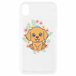 Чехол из раздела Цветы Собака флорист в цветках для Apple iPhone XR - FATLINE Чехол из раздела Цветы Собака флорист в цветках для Apple iPhone XR