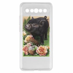 Чехол из раздела Авторские принты Black pig and flowers для Meizu 17/17 Pro - FATLINE Чехол из раздела Авторские принты Black pig and flowers для Meizu 17/17 Pro
