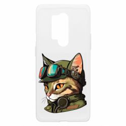 Чехол из раздела Военная разведка Украины Портрет котика военного с очками для OnePlus 8 Pro