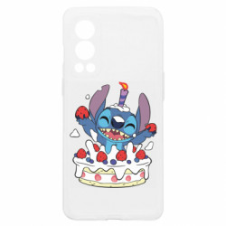 Чохол з розділу Ліло та Стіч Стіч зі святковим тортом для OnePlus Nord2 5G - FATLINE Чохол з розділу Ліло та Стіч Стіч зі святковим тортом для OnePlus Nord2 5G