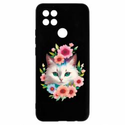 Чехол из раздела Девушкам Кошка и цветы для Oppo A15s/A15 - FATLINE Чехол из раздела Девушкам Кошка и цветы для Oppo A15s/A15