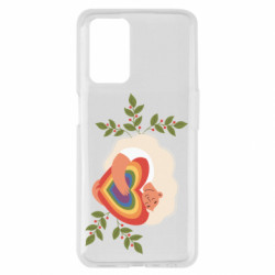 Чехол из раздела Авторские принты Женщина блондинка с радужным сердцем для Oppo A55 4G - FATLINE Чехол из раздела Авторские принты Женщина блондинка с радужным сердцем для Oppo A55 4G