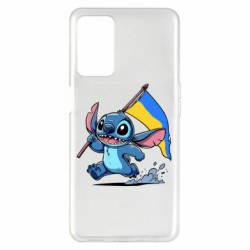 Чехол из раздела Лило и Стич Стич с украинским флагом для Oppo A55 5G - FATLINE Чехол из раздела Лило и Стич Стич с украинским флагом для Oppo A55 5G