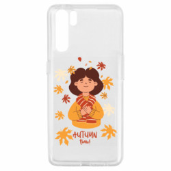 Чехол из раздела Авторские принты Время Осени. Женщина с осенними листьями для Oppo A91/Reno3 - FATLINE Чехол из раздела Авторские принты Время Осени. Женщина с осенними листьями для Oppo A91/Reno3