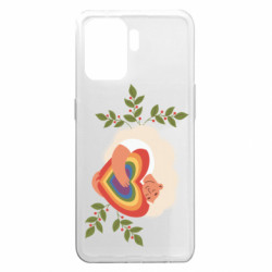 Чехол из раздела Авторские принты Женщина блондинка с радужным сердцем для Oppo A94 - FATLINE Чехол из раздела Авторские принты Женщина блондинка с радужным сердцем для Oppo A94