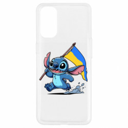 Чехол из раздела Лило и Стич Стич с украинским флагом для Oppo Reno 4 - FATLINE Чехол из раздела Лило и Стич Стич с украинским флагом для Oppo Reno 4