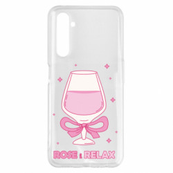 Чехол из раздела Авторские принты Розовый релакс в бокале для Realme 6 Pro - FATLINE Чехол из раздела Авторские принты Розовый релакс в бокале для Realme 6 Pro