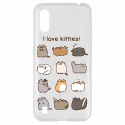 Чехол из раздела Pusheen I Love Kitties! для Samsung A01/M01 - FATLINE Чехол из раздела Pusheen I Love Kitties! для Samsung A01/M01
