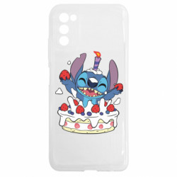 Чехол из раздела Лило и Стич Стич с праздничным тортом для Samsung A03s - FATLINE Чехол из раздела Лило и Стич Стич с праздничным тортом для Samsung A03s