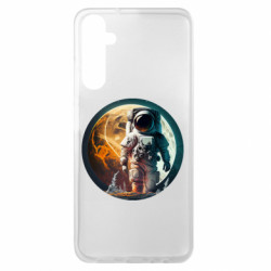 Чехол из раздела Abstactionist Космонавт на фоне луны для Samsung A05s - FATLINE Чехол из раздела Abstactionist Космонавт на фоне луны для Samsung A05s