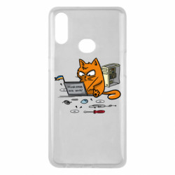 Чехол из раздела Авторские принты Кот - сисадмин для Samsung A10s - FATLINE Чехол из раздела Авторские принты Кот - сисадмин для Samsung A10s