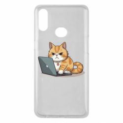 Чехол из раздела Программистам Злая кошка за макбуком для Samsung A10s - FATLINE Чехол из раздела Программистам Злая кошка за макбуком для Samsung A10s