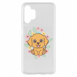 Чехол из раздела Авторские принты Собака флорист в цветках для Samsung A13 4G - FATLINE Чехол из раздела Авторские принты Собака флорист в цветках для Samsung A13 4G