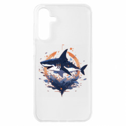 Чехол из раздела Море Акула лого для Samsung A15 4G/5G - FATLINE Чехол из раздела Море Акула лого для Samsung A15 4G/5G