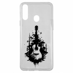 Чехол из раздела Музыка Гитара в лесу для Samsung A20s - FATLINE Чехол из раздела Музыка Гитара в лесу для Samsung A20s