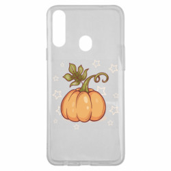 Чехол из раздела Авторские принты Красивая оранжевая тыква с листьями для Samsung A20s - FATLINE Чехол из раздела Авторские принты Красивая оранжевая тыква с листьями для Samsung A20s