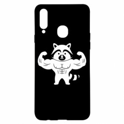 Чехол из раздела Авторские принты Енот бодибилдер для Samsung A20s - FATLINE Чехол из раздела Авторские принты Енот бодибилдер для Samsung A20s