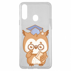 Чехол из раздела Авторские принты Сова выпускник в очках в с книгой для Samsung A20s - FATLINE Чехол из раздела Авторские принты Сова выпускник в очках в с книгой для Samsung A20s