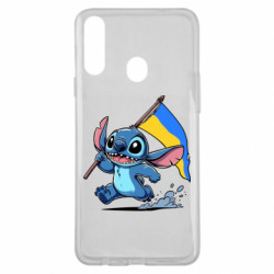 Чехол из раздела Лило и Стич Стич с украинским флагом для Samsung A20s - FATLINE Чехол из раздела Лило и Стич Стич с украинским флагом для Samsung A20s
