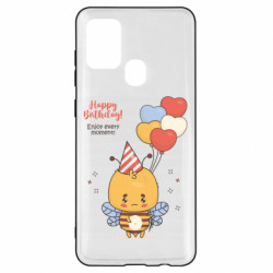Чехол из раздела Авторские принты Happy birthday! Пчелка с воздушными шариками для Samsung A21s - FATLINE Чехол из раздела Авторские принты Happy birthday! Пчелка с воздушными шариками для Samsung A21s