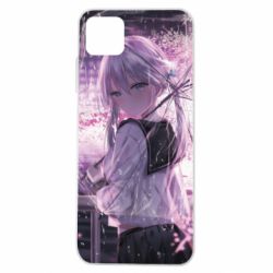 Чехол из раздела Аниме Anime girl and sakura для Samsung A22 5G - FATLINE Чехол из раздела Аниме Anime girl and sakura для Samsung A22 5G