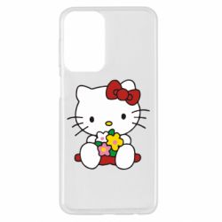 Чехол из раздела Hello Kitty Kitty с букетиком для Samsung A23 4G - FATLINE Чехол из раздела Hello Kitty Kitty с букетиком для Samsung A23 4G