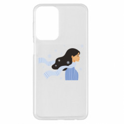 Чехол из раздела Зима Зимняя девушка в профиль со снежинками для Samsung A23 4G - FATLINE Чехол из раздела Зима Зимняя девушка в профиль со снежинками для Samsung A23 4G