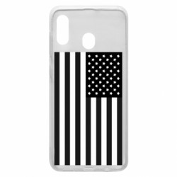 Чехол из раздела США Черно-белый флаг США для Samsung A30 - FATLINE Чехол из раздела США Черно-белый флаг США для Samsung A30