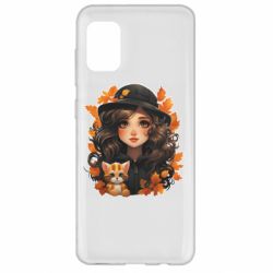 Чехол из раздела ShelganenOK Девочка котик осенние листья шляпа для Samsung A31 - FATLINE Чехол из раздела ShelganenOK Девочка котик осенние листья шляпа для Samsung A31