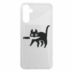 Чехол из раздела Кот Cat with a knife для Samsung A34 5G - FATLINE Чехол из раздела Кот Cat with a knife для Samsung A34 5G