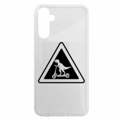 Чехол из раздела Авторские принты Осторожно: Динозавры на электросамокатах для Samsung A34 5G - FATLINE Чехол из раздела Авторские принты Осторожно: Динозавры на электросамокатах для Samsung A34 5G