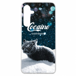 Чехол из раздела Зима Кот в снегу - кокаин для Samsung A35 5G - FATLINE Чехол из раздела Зима Кот в снегу - кокаин для Samsung A35 5G