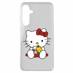 Чехол из раздела Hello Kitty Kitty с букетиком для Samsung A35 5G - FATLINE Чехол из раздела Hello Kitty Kitty с букетиком для Samsung A35 5G