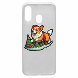 Чехол из раздела Авторские принты Рождество. Счастливый корги для Samsung A40 - FATLINE Чехол из раздела Авторские принты Рождество. Счастливый корги для Samsung A40