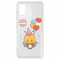 Чехол из раздела Авторские принты Happy birthday! Пчелка с воздушными шариками для Samsung A41 - FATLINE Чехол из раздела Авторские принты Happy birthday! Пчелка с воздушными шариками для Samsung A41